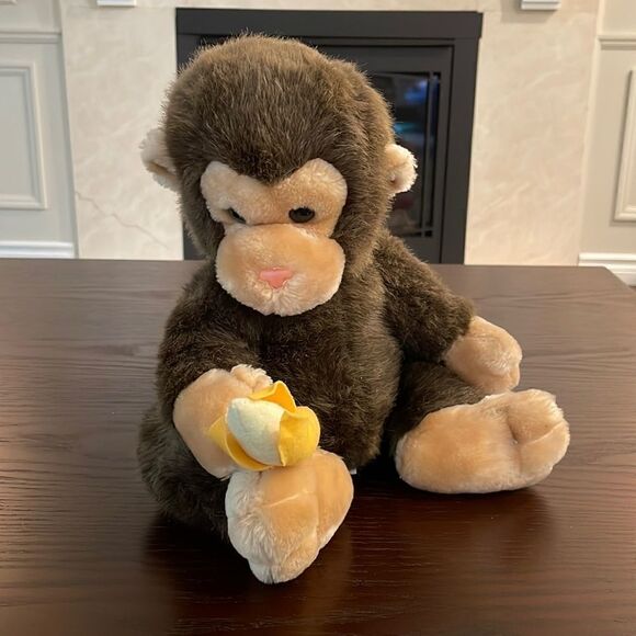 Beautiful Vintage S.A.I. Toys Monkey with Banana 10” Tall Excellent Condition - Picture 1 of 4